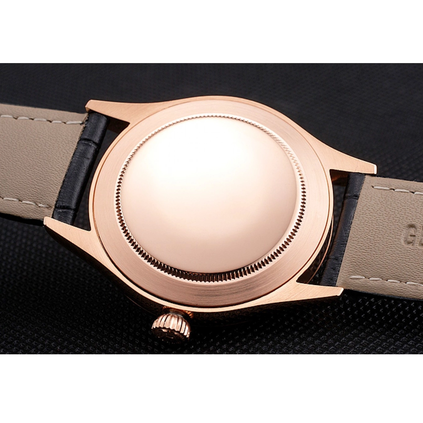 Aaa fake watches Strap Leather Datejust White Case Black Gold Rose Swiss Dial Rolex 0705